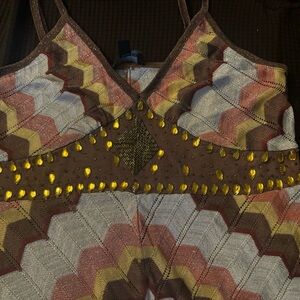 Bebe Vintage Jeweled Tank Top in Large